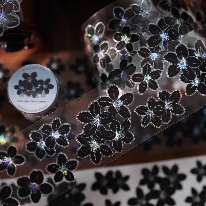 Y - Black Sugar Flower Language | Pre- cut Shell Light PET Tape