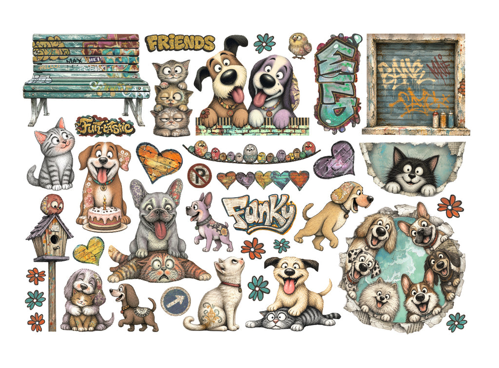 Stamperia - Furry Friends 2 | Adhesive Ephemera