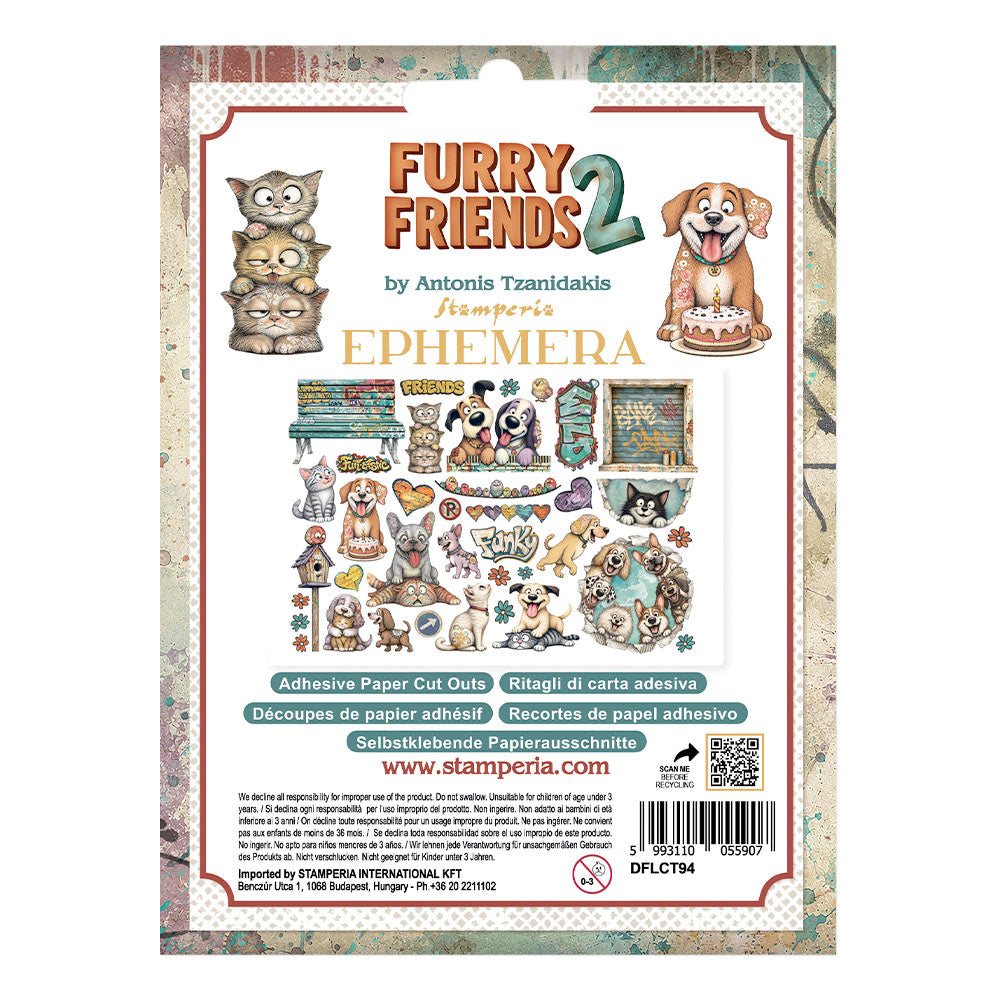 Stamperia - Furry Friends 2 | Adhesive Ephemera