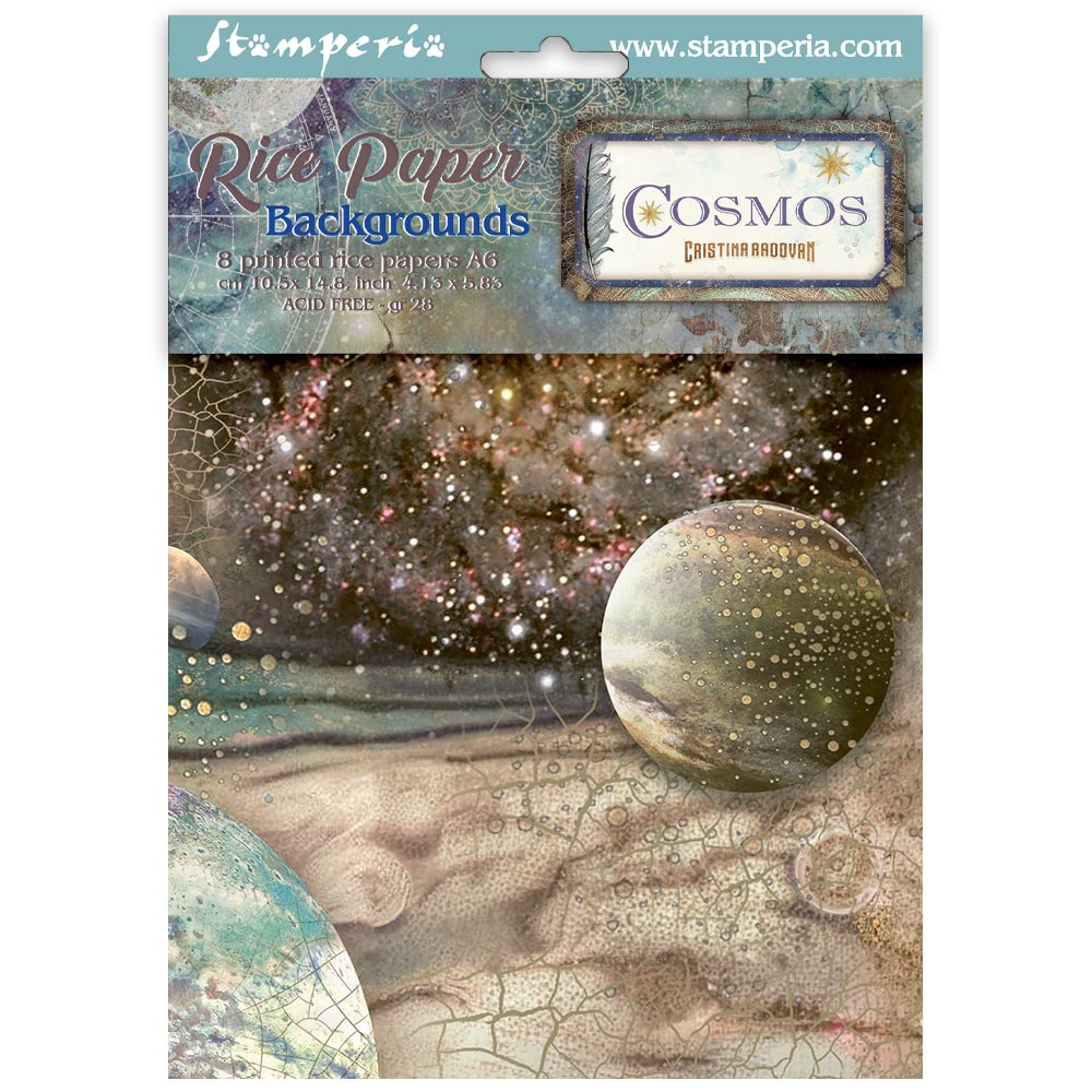 Stamperia - Cosmos | Mini Rice Paper Backgrounds