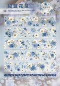Y - Floral Stationery in Blue | Pre- cut Shell Light PET Tape