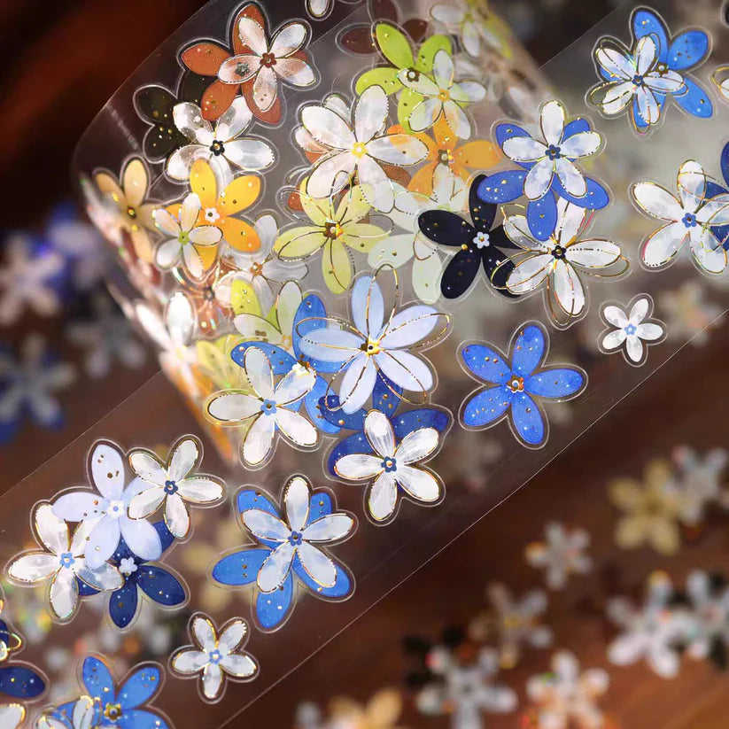 Y - Flowers on the Path | Pre- cut Shell Light Gold PET Tape