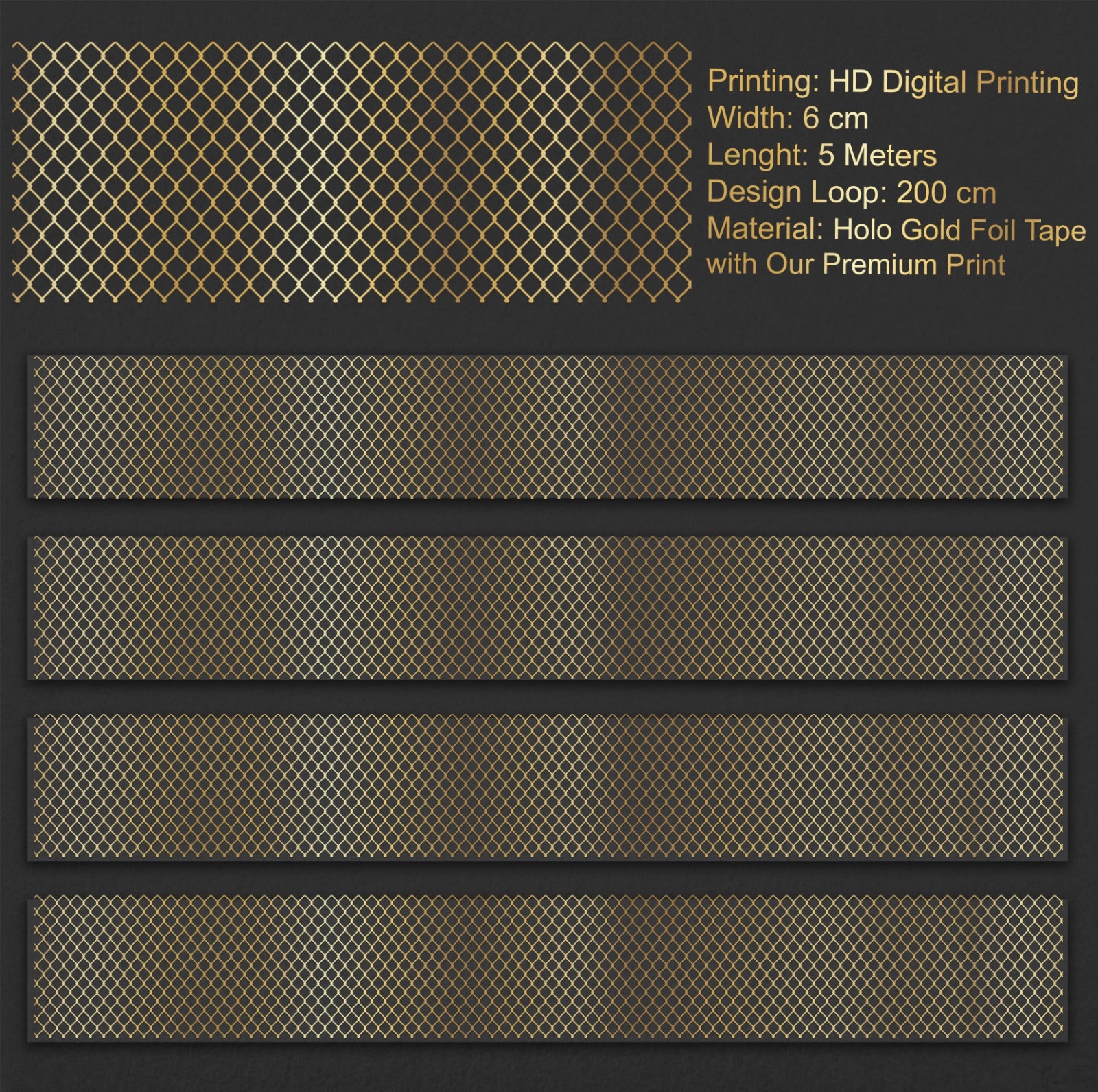 OW - Golden Lattice SRP 213 | Holo Gold Foil PET Tape