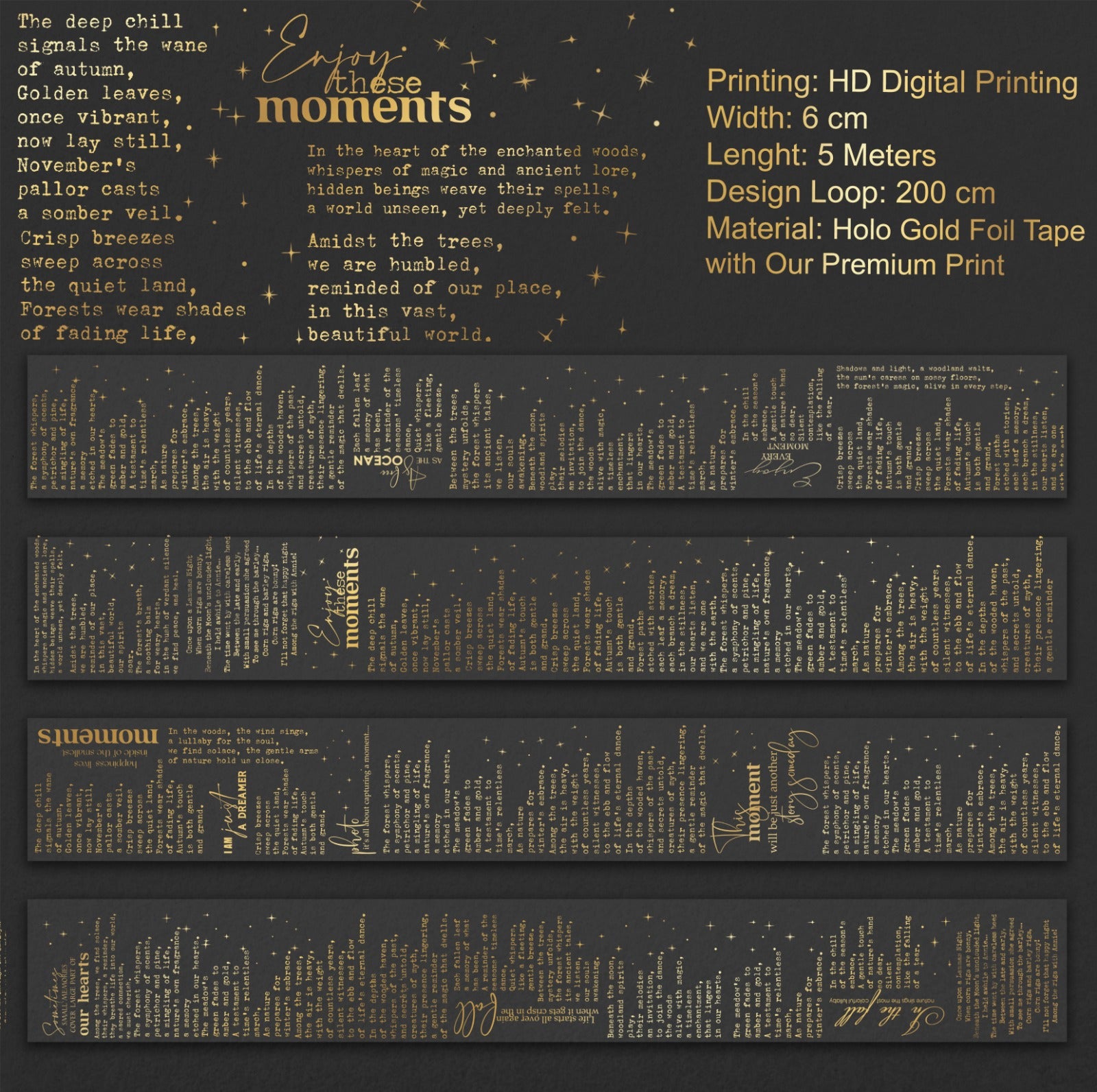 OW - Golden Manuscript SRP 214 | Holo Gold Foil PET Tape
