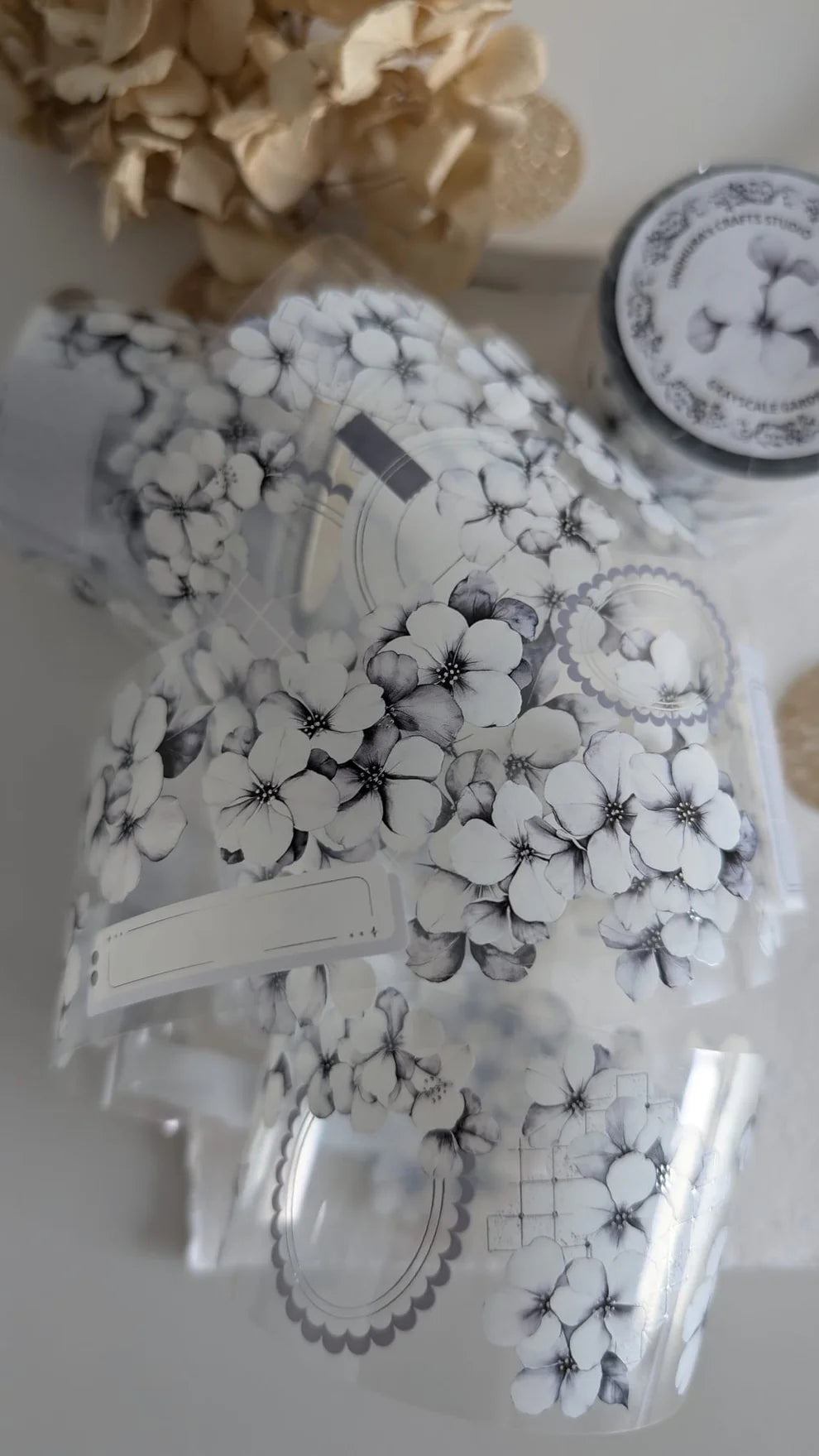 SCS - Grayscale Garden | Silver Foil Clear PET Tape