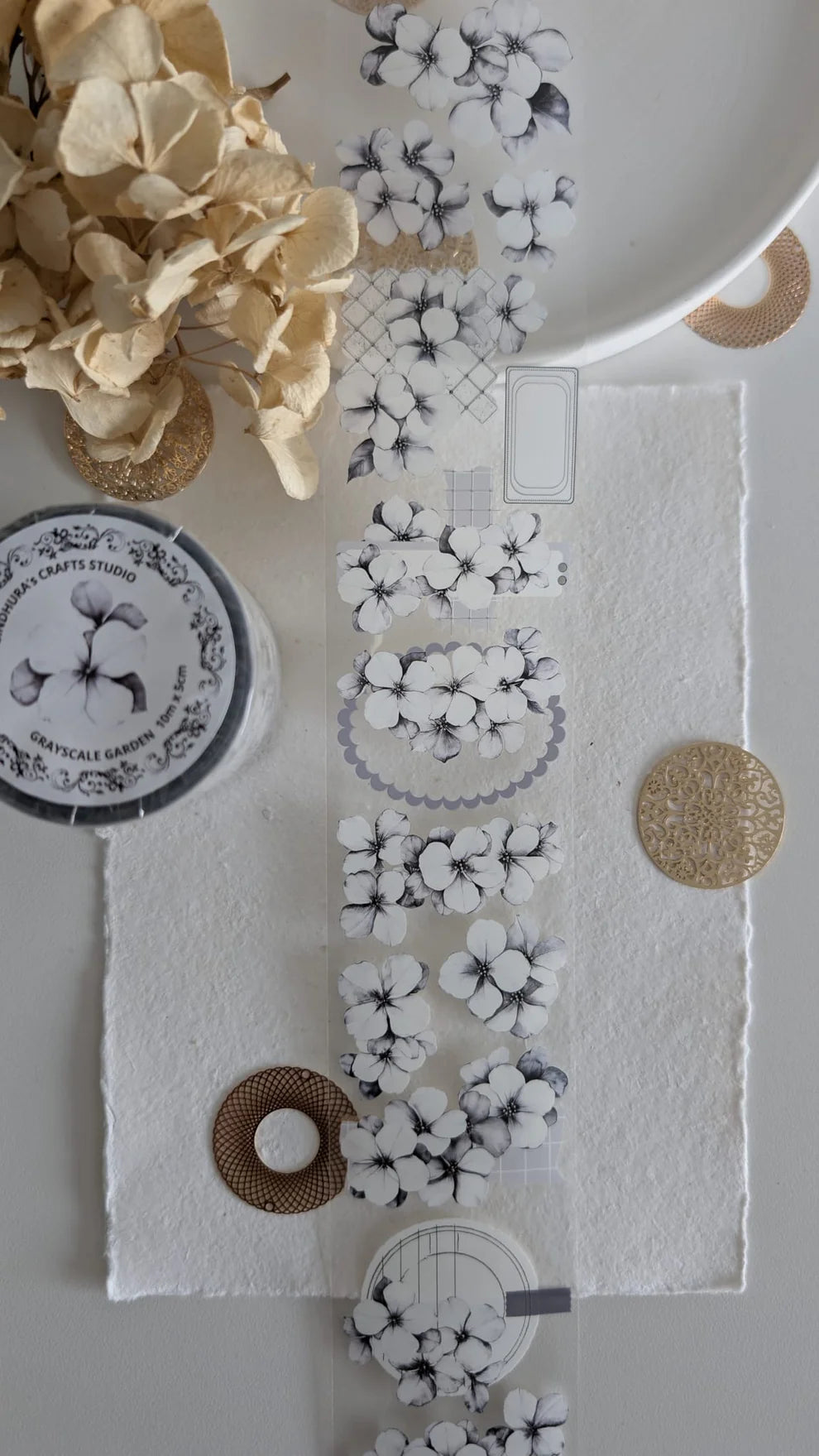 SCS - Grayscale Garden | Silver Foil Clear PET Tape