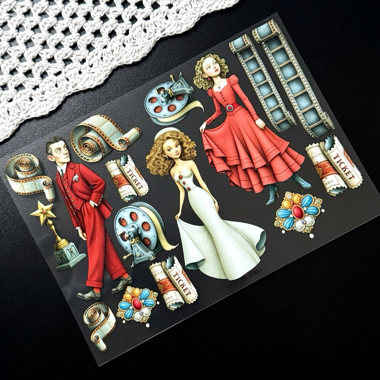 DE - Hollywood 1 | Glossy PET Sticker Sheets