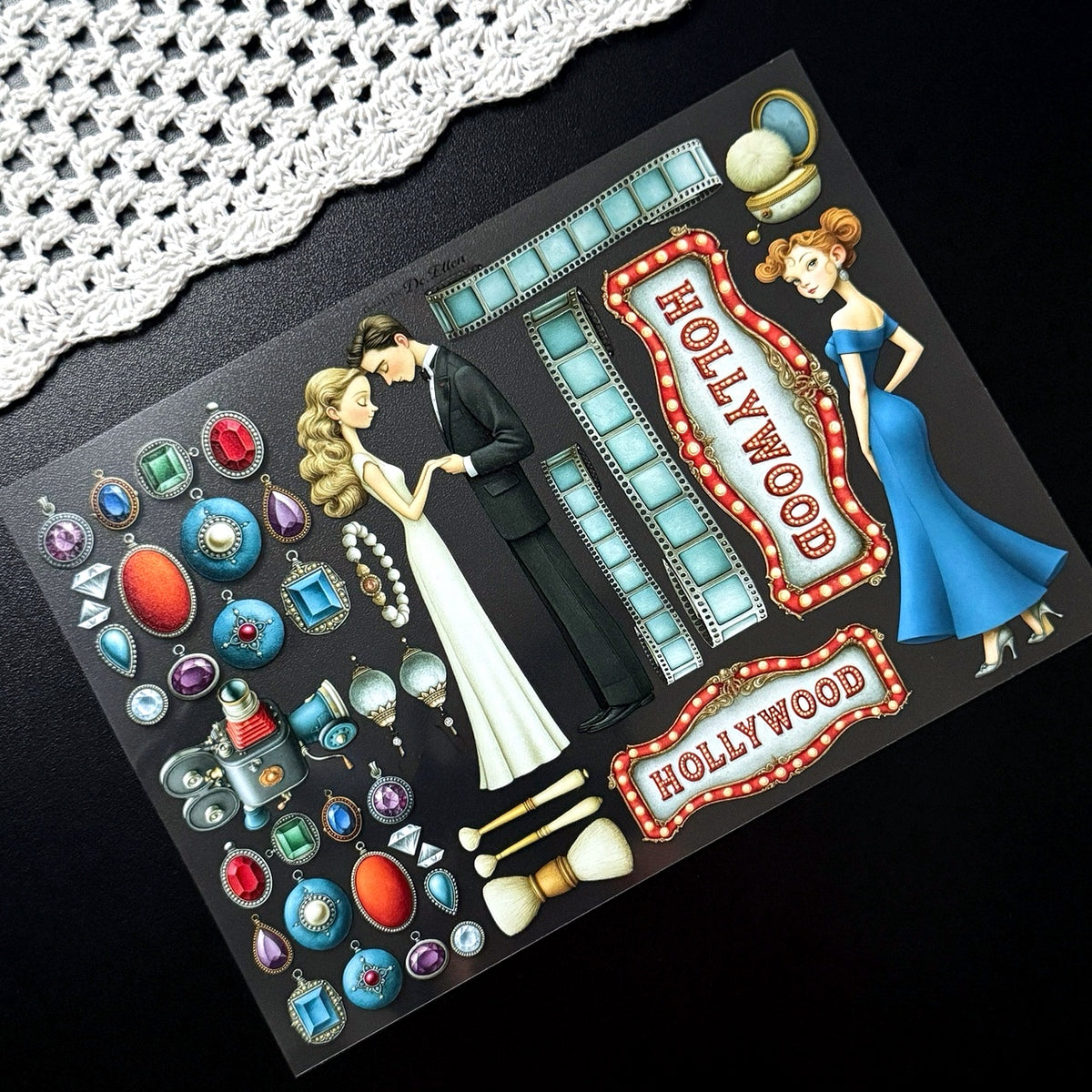 DE - Hollywood 1 | Glossy PET Sticker Sheets