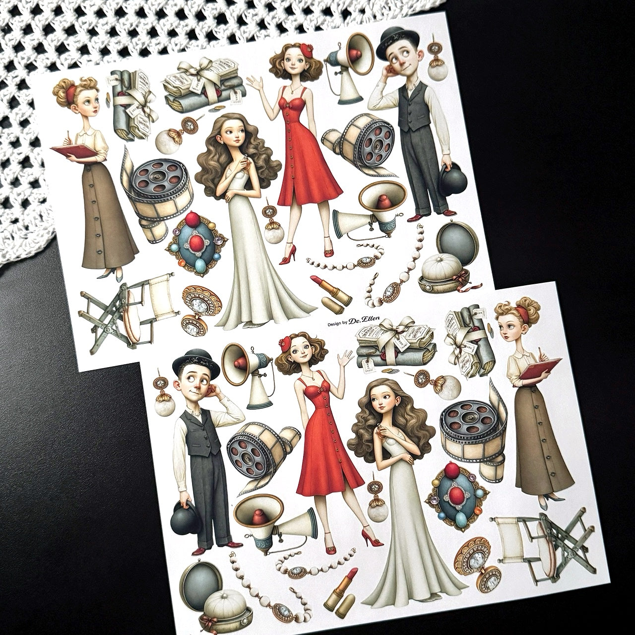 DE - Hollywood 2 | Paper Sticker Set (8 sheets)