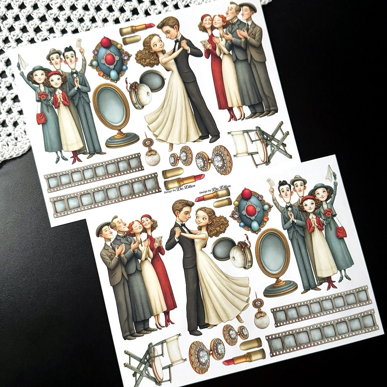 DE - Hollywood 2 | Paper Sticker Set (8 sheets)