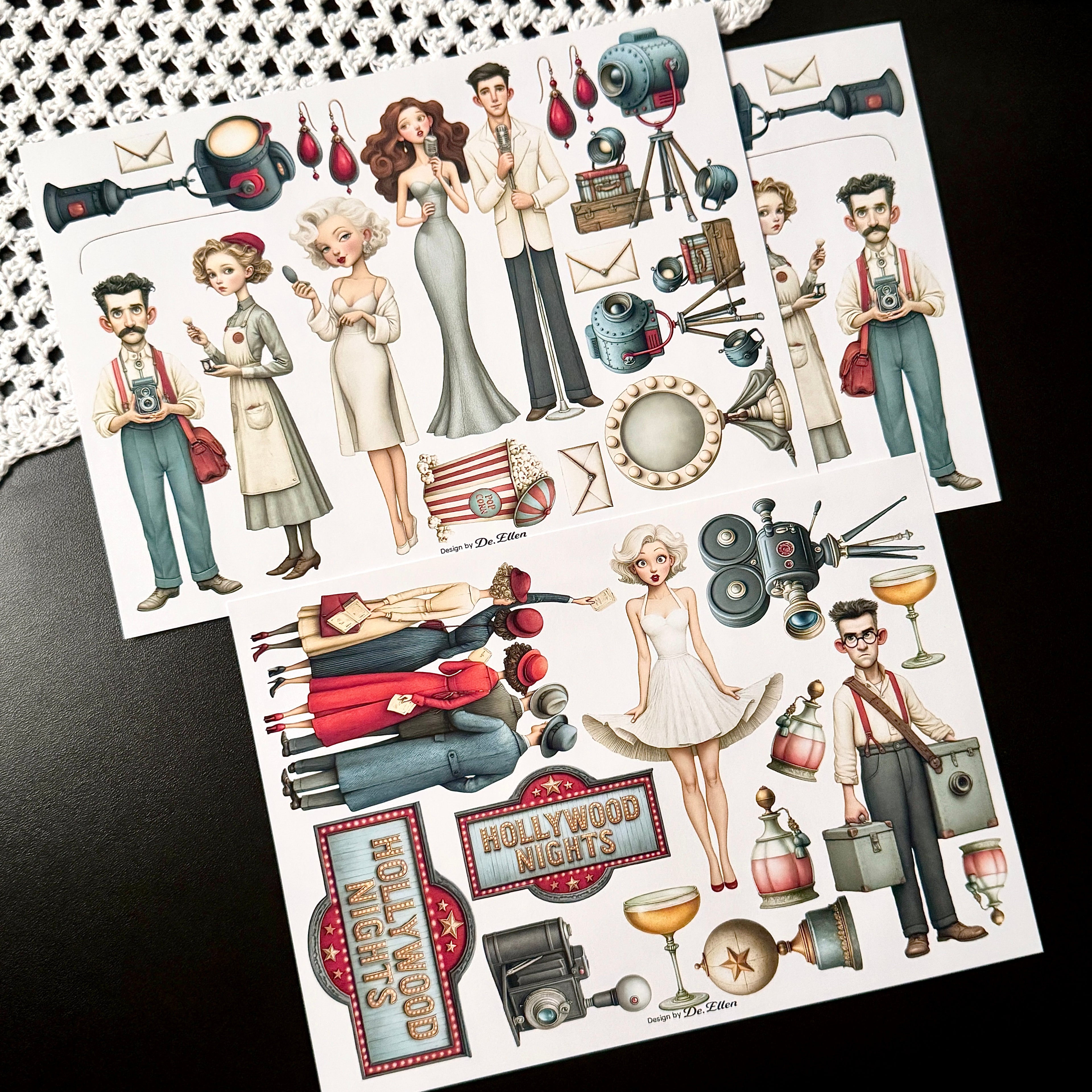 DE - Hollywood 2 | Paper Sticker Set (8 sheets)