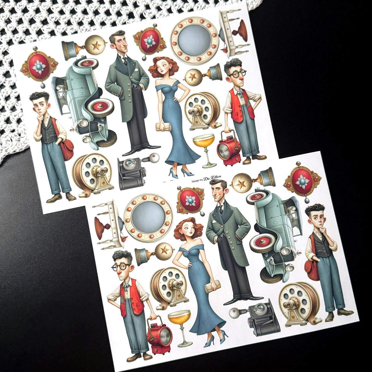 DE - Hollywood 2 | Paper Sticker Set (8 sheets)