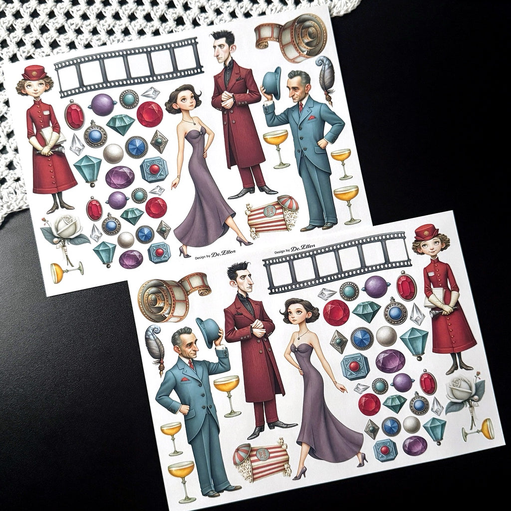 DE - Hollywood 2 | Paper Sticker Set (8 sheets)