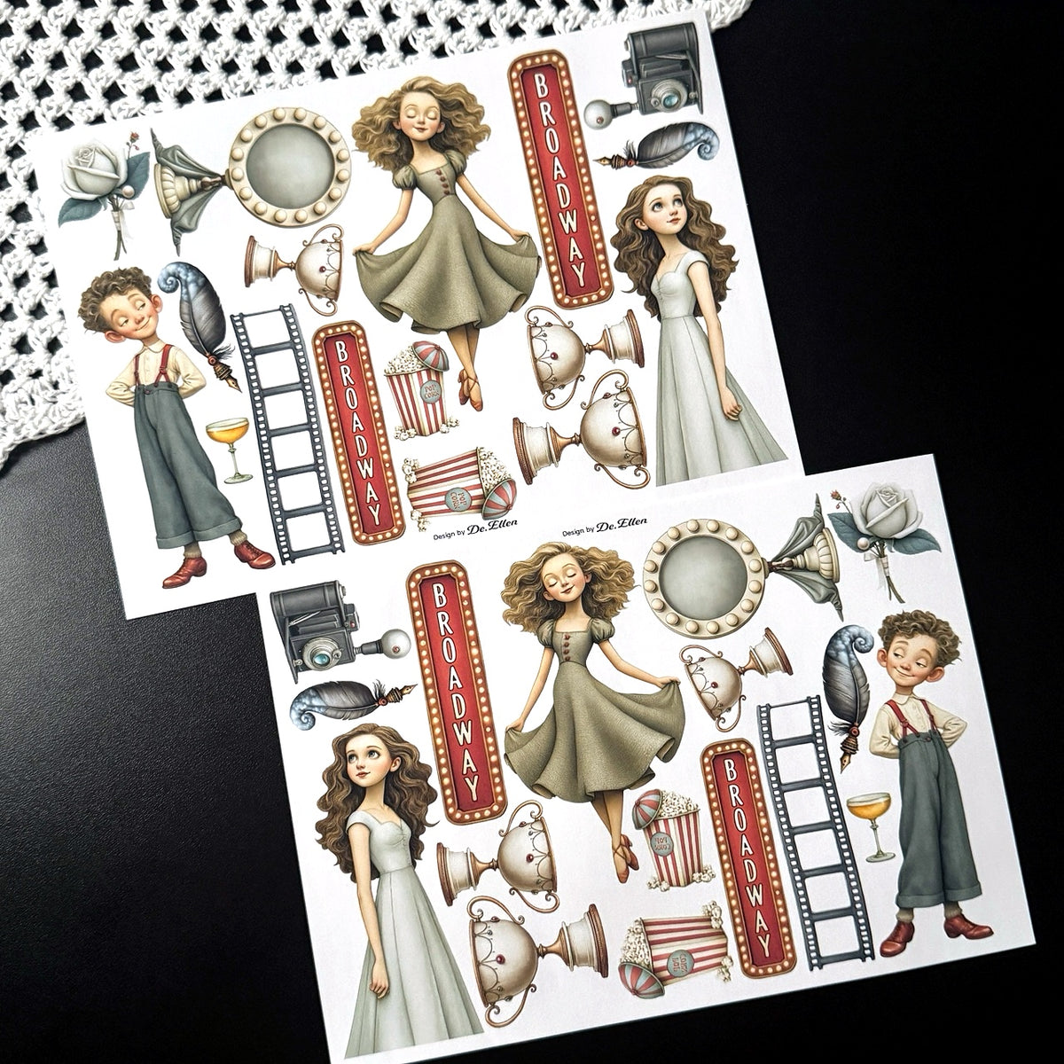 DE - Hollywood 2 | Paper Sticker Set (8 sheets)