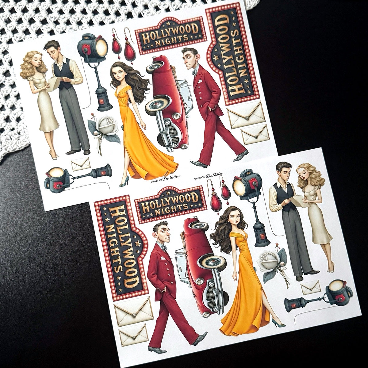DE - Hollywood 2 | Paper Sticker Set (8 sheets)
