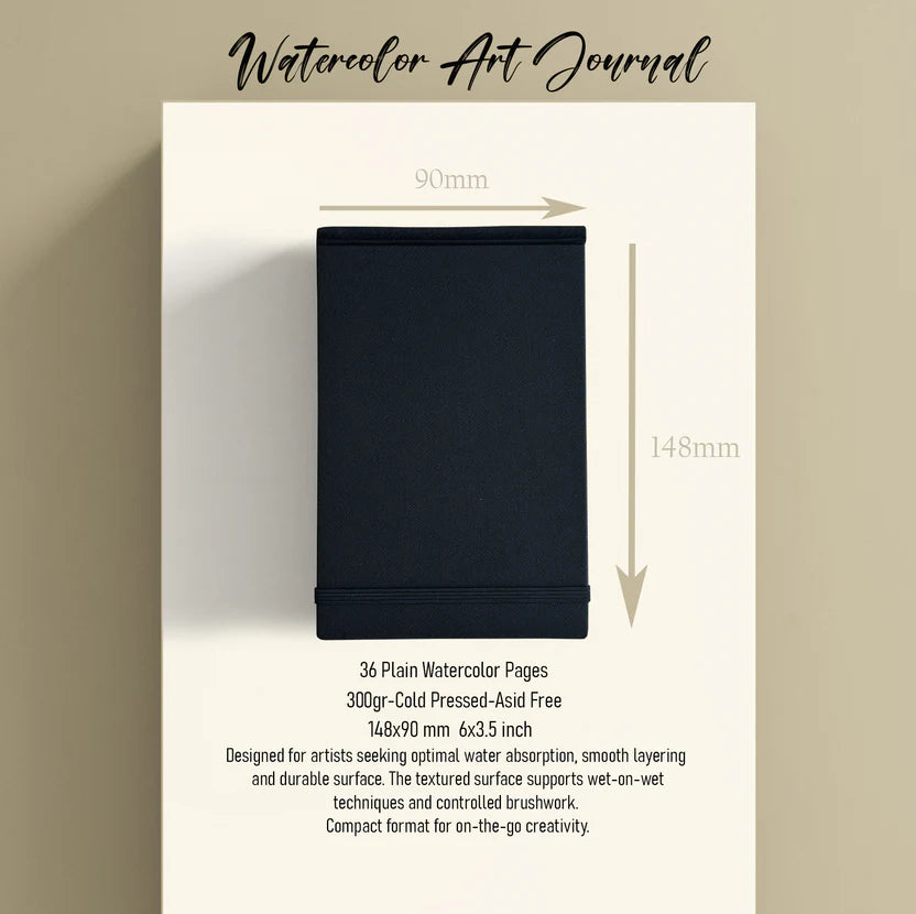 OW - Watercolor Art 148x90mm Black | Journal