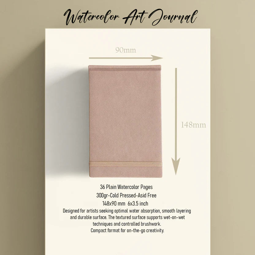 OW - Watercolor Art 148x90mm Pink | Journal