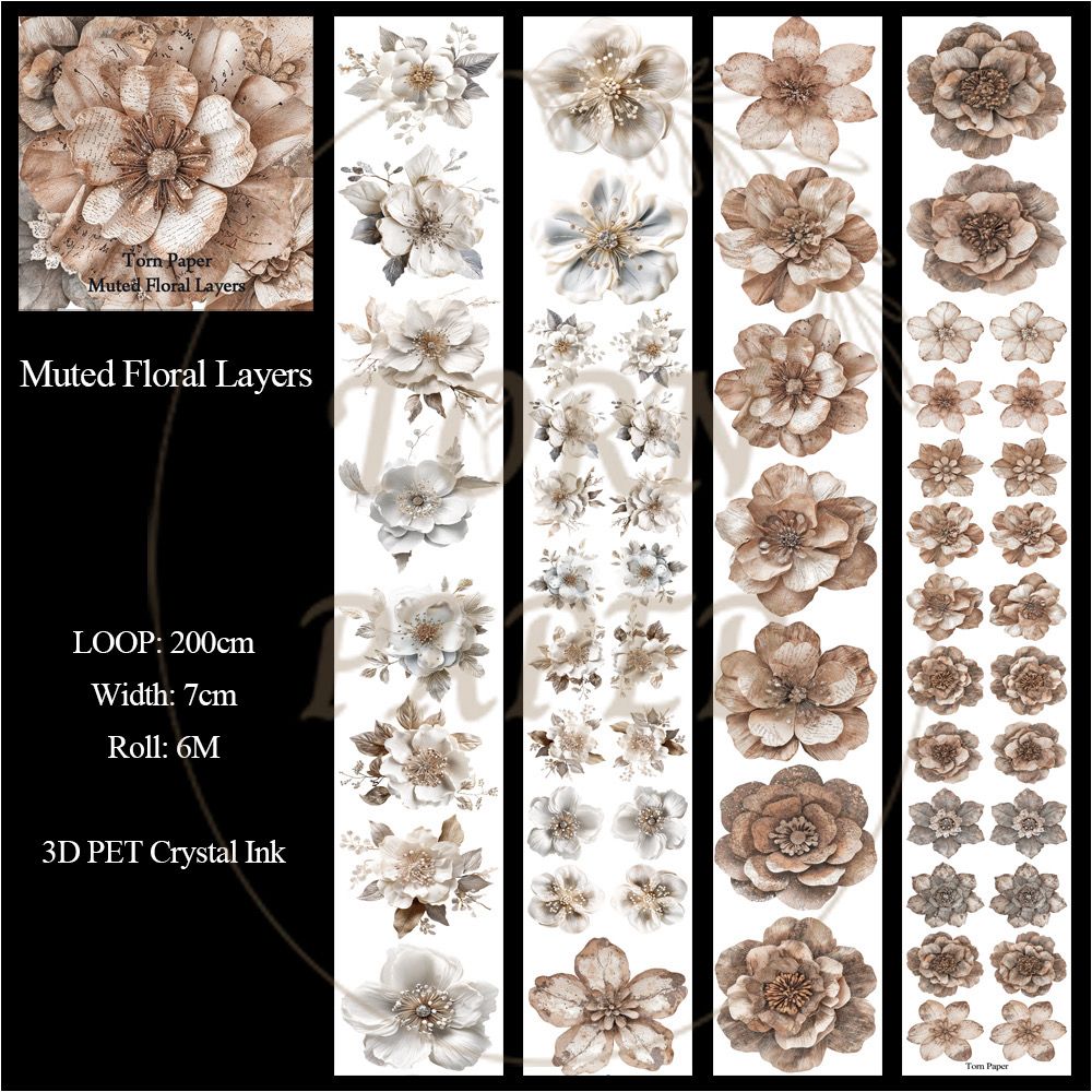 TP - Muted Floral Layers | PET Tape
