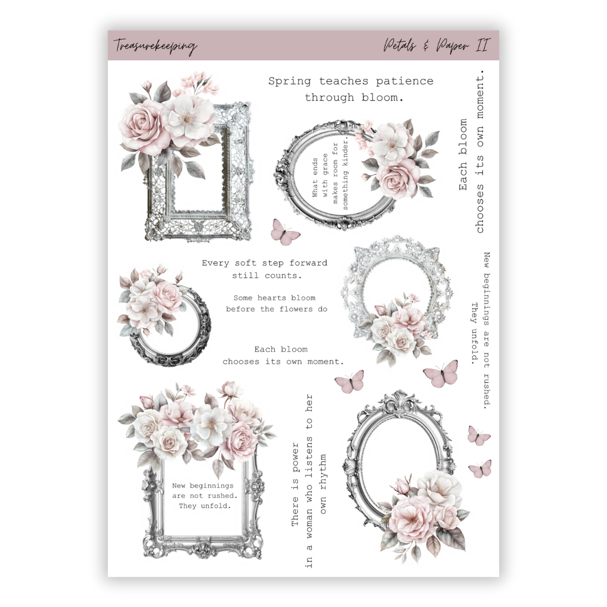 TK - Petals & Paper II | Clear Matt Sticker Sheet