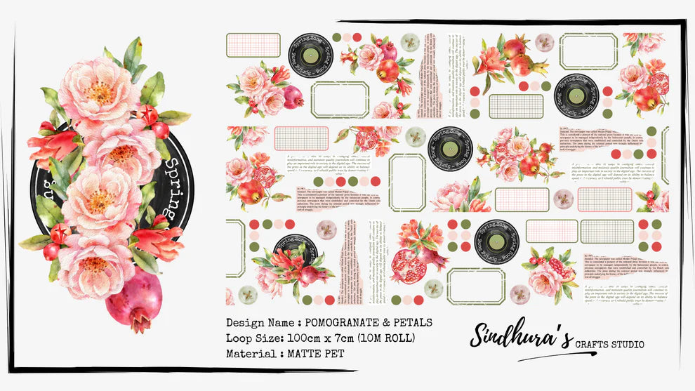 SCS - Pomogranate & Petals | Matt PET Tape