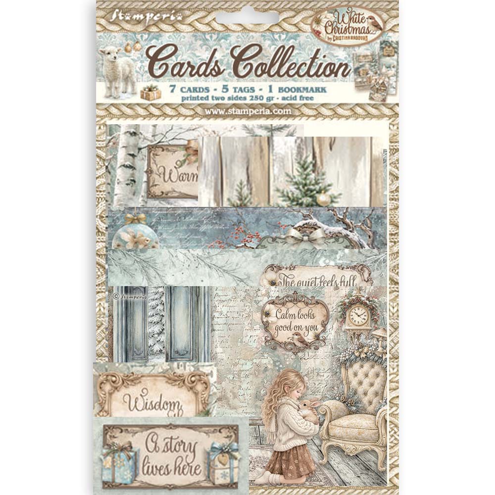 Stamperia - White Christmas | Printed Art Cards Set