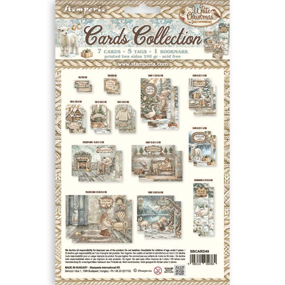 Stamperia - White Christmas | Printed Art Cards Set