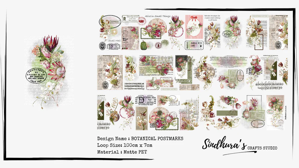 SCS - Botanical Postmarks | Matt PET Tape