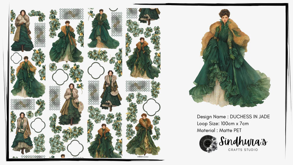 Sindhura’s Crafts Studio - Duchess in Jade | Matt PET Tape