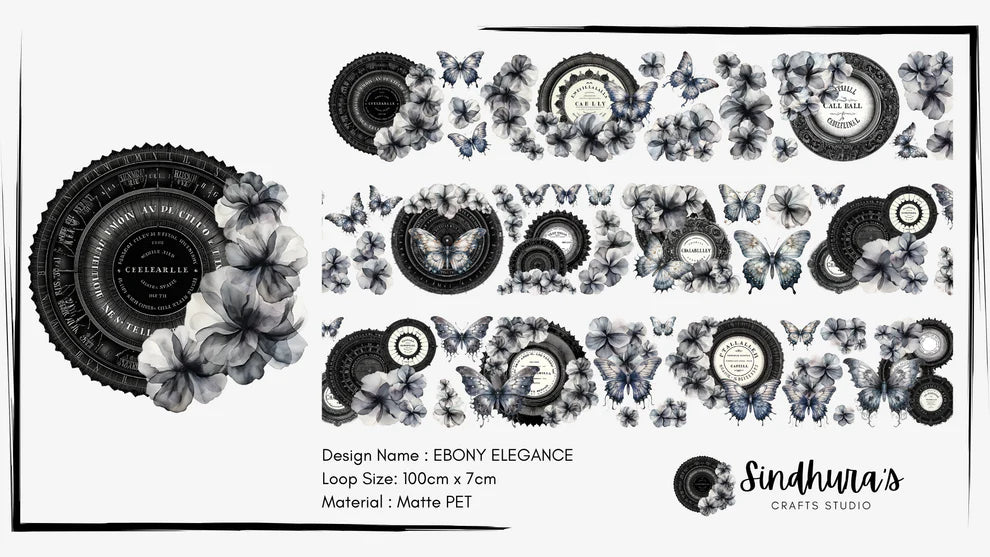 Sindhura’s Crafts Studio - Ebony Elegance | Matt PET Tape