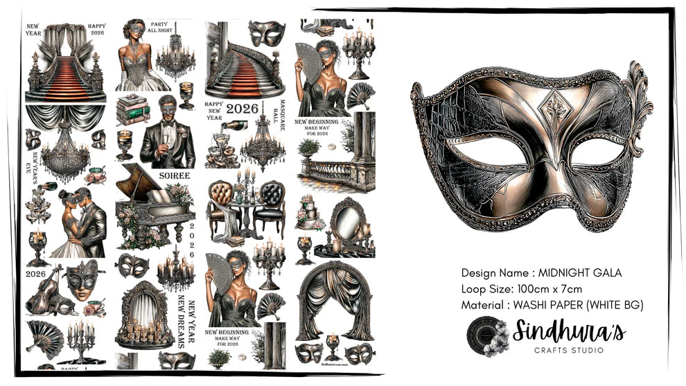 Sindhura’s Crafts Studio - Midnight Gala | Washi Paper