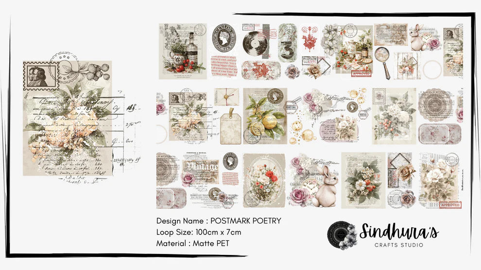 Sindhura’s Crafts Studio - Postmark Poetry | Matt PET Tape