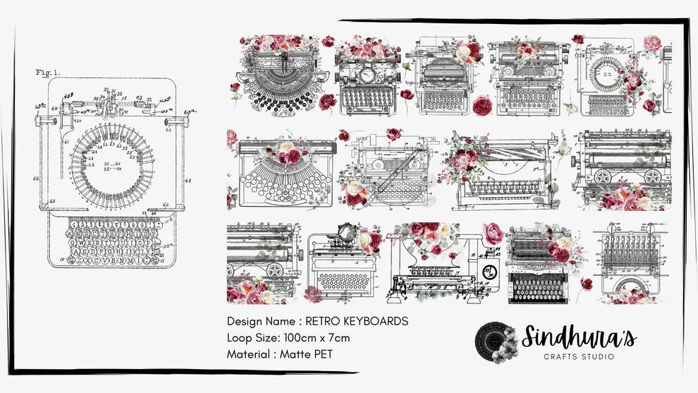 Sindhura’s Crafts Studio - Retro Keyboards | Matt PET Tape