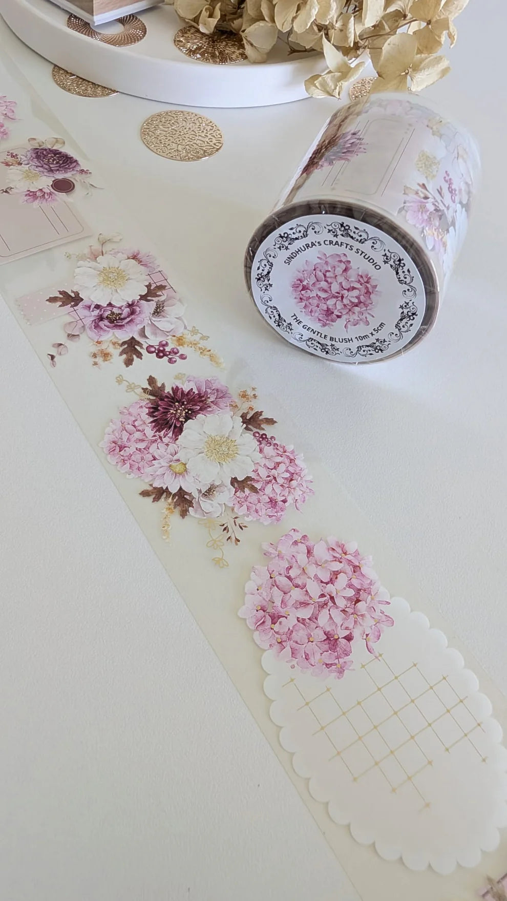 SCS - The Gentle Blush | Gold Foil Clear PET Tape
