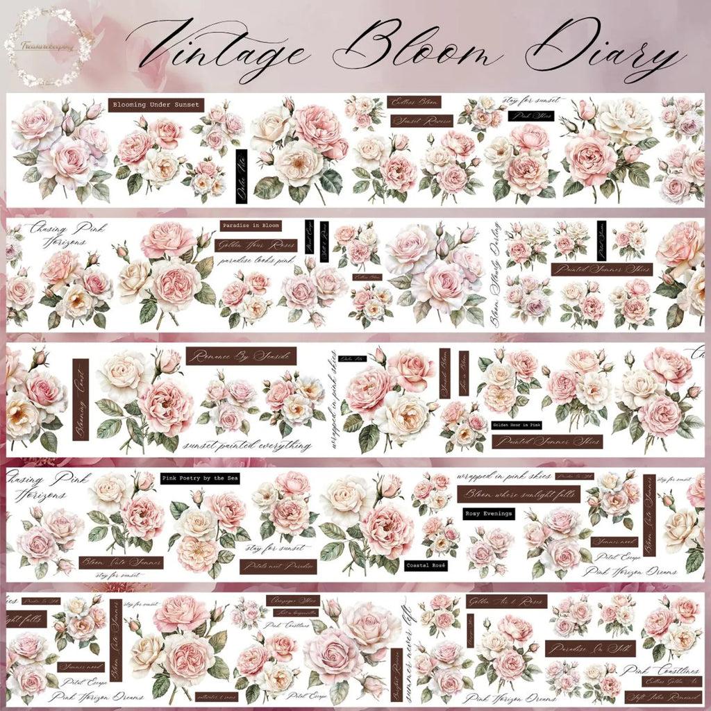 TK - Vintage Bloom Diary | Matt PET Tape