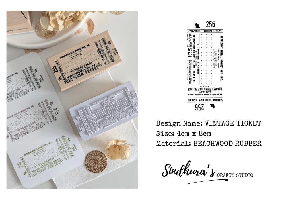 SCS - Vintage Ticket | Beechwood Rubber Stamp