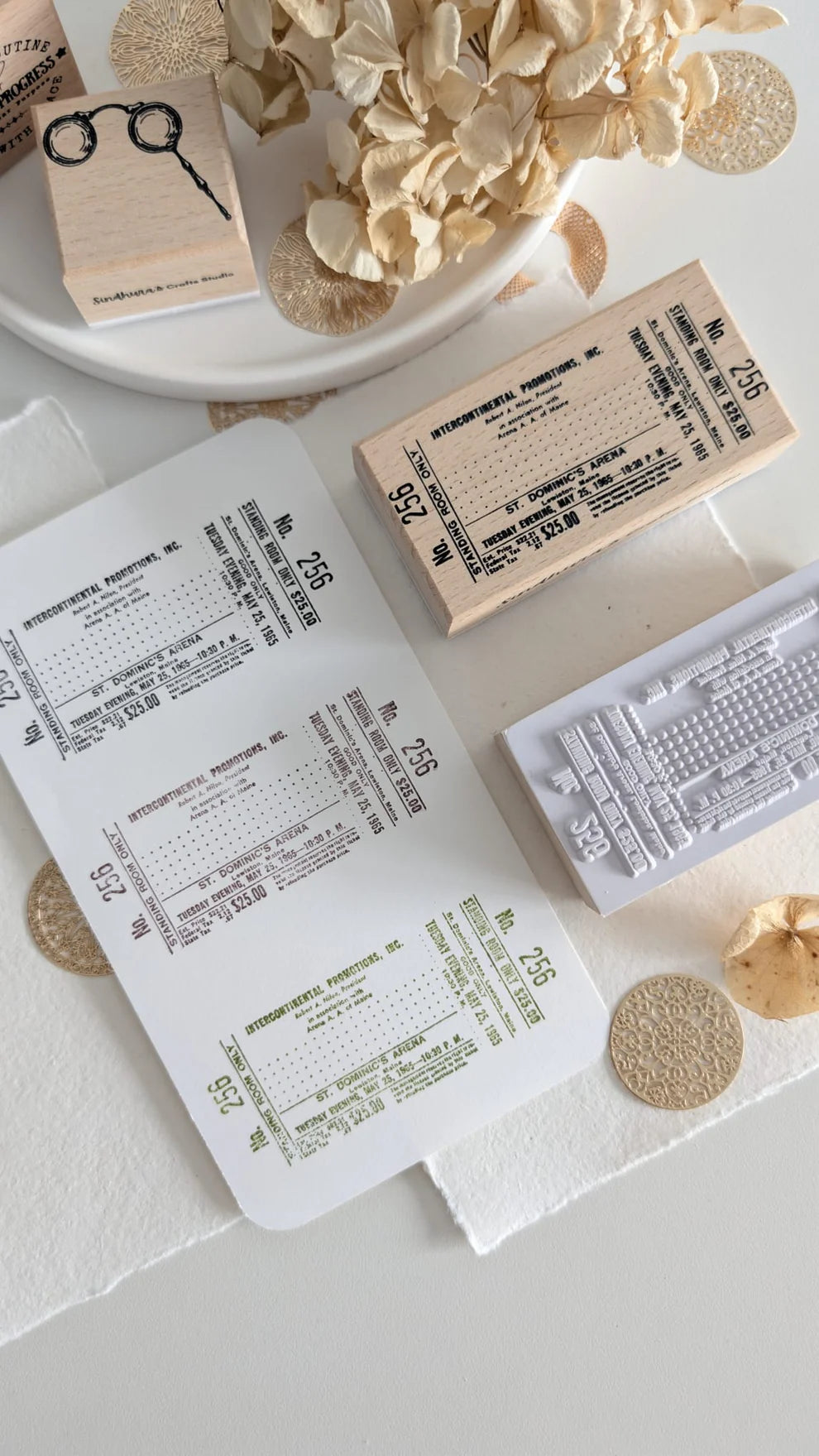SCS - Vintage Ticket | Beechwood Rubber Stamp