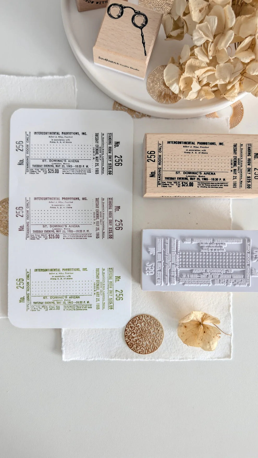 SCS - Vintage Ticket | Beechwood Rubber Stamp
