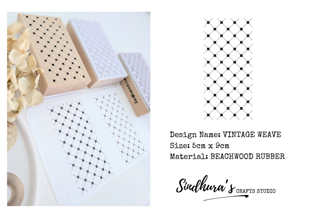 SCS - Vintage Weave | Beechwood Rubber Stamp