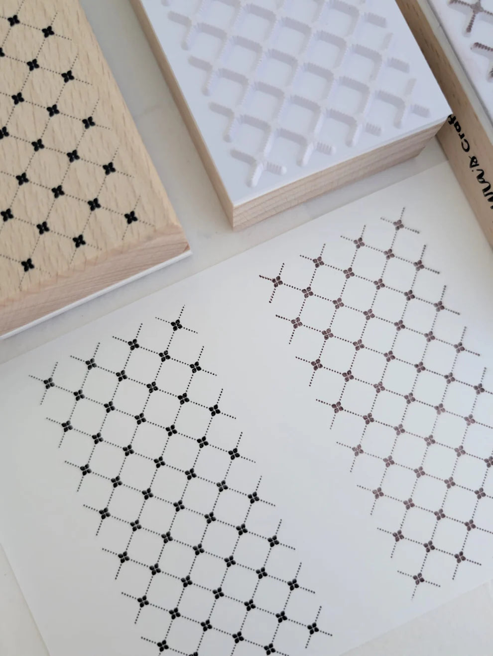 SCS - Vintage Weave | Beechwood Rubber Stamp
