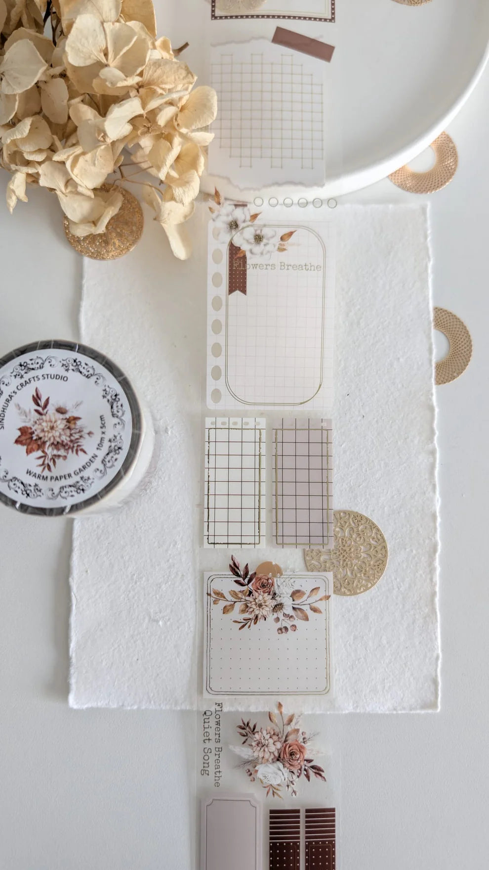 SCS - Warm Paper Garden | Gold Foil Clear PET Tape