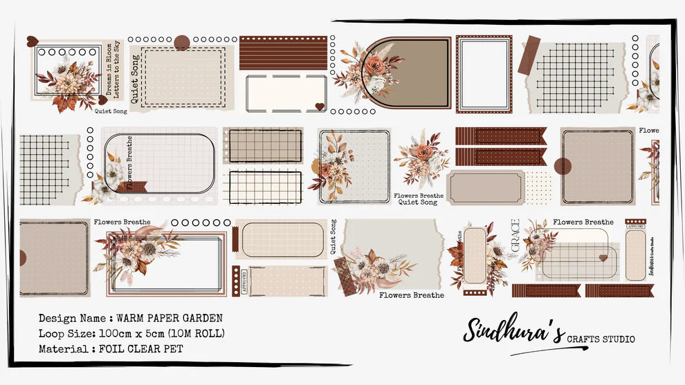 SCS - Warm Paper Garden | Gold Foil Clear PET Tape