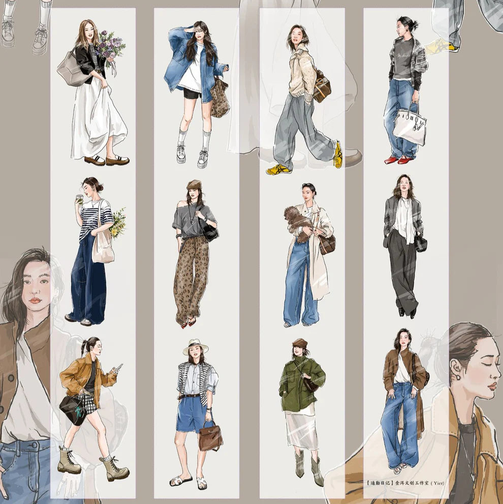 Y - Commute diary girl character retro