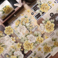 Yier Studio - Yellowed Flower Letter | Shell Light Pre-cut PET Tape