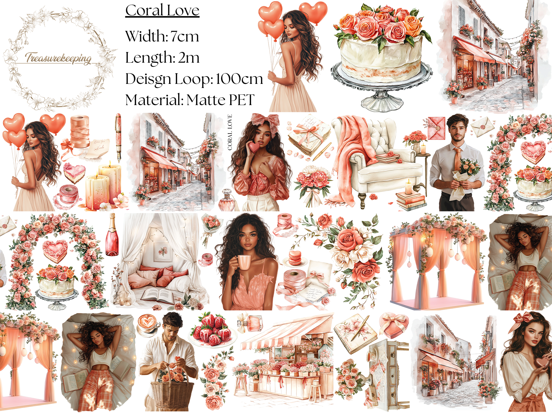 TK - Coral Love | Matt PET Tape