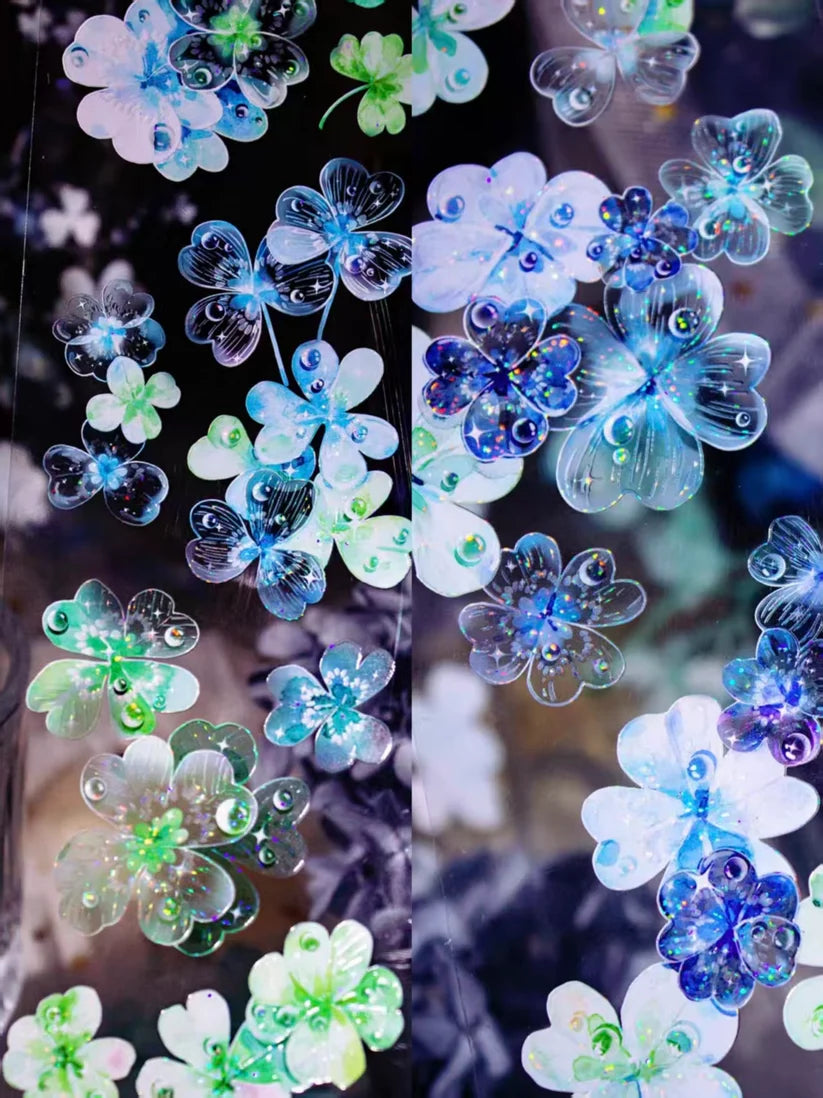 TimeGrid - Green&Blue Lucky Clover | 3D Shell Light PET Tape